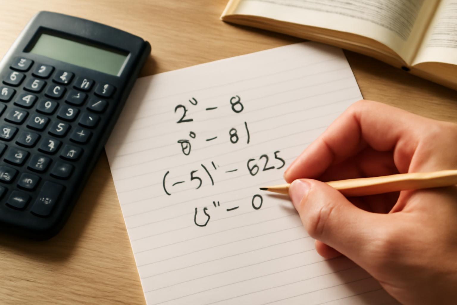 Egész számú kitevők: tulajdonságok és különbségek