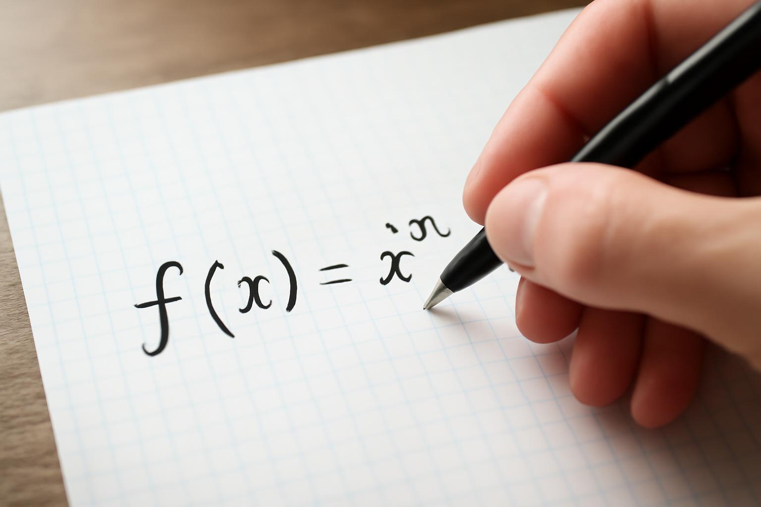 Egy kézírásos matematikai képlet, amely a hatványkitevőt mutatja be.