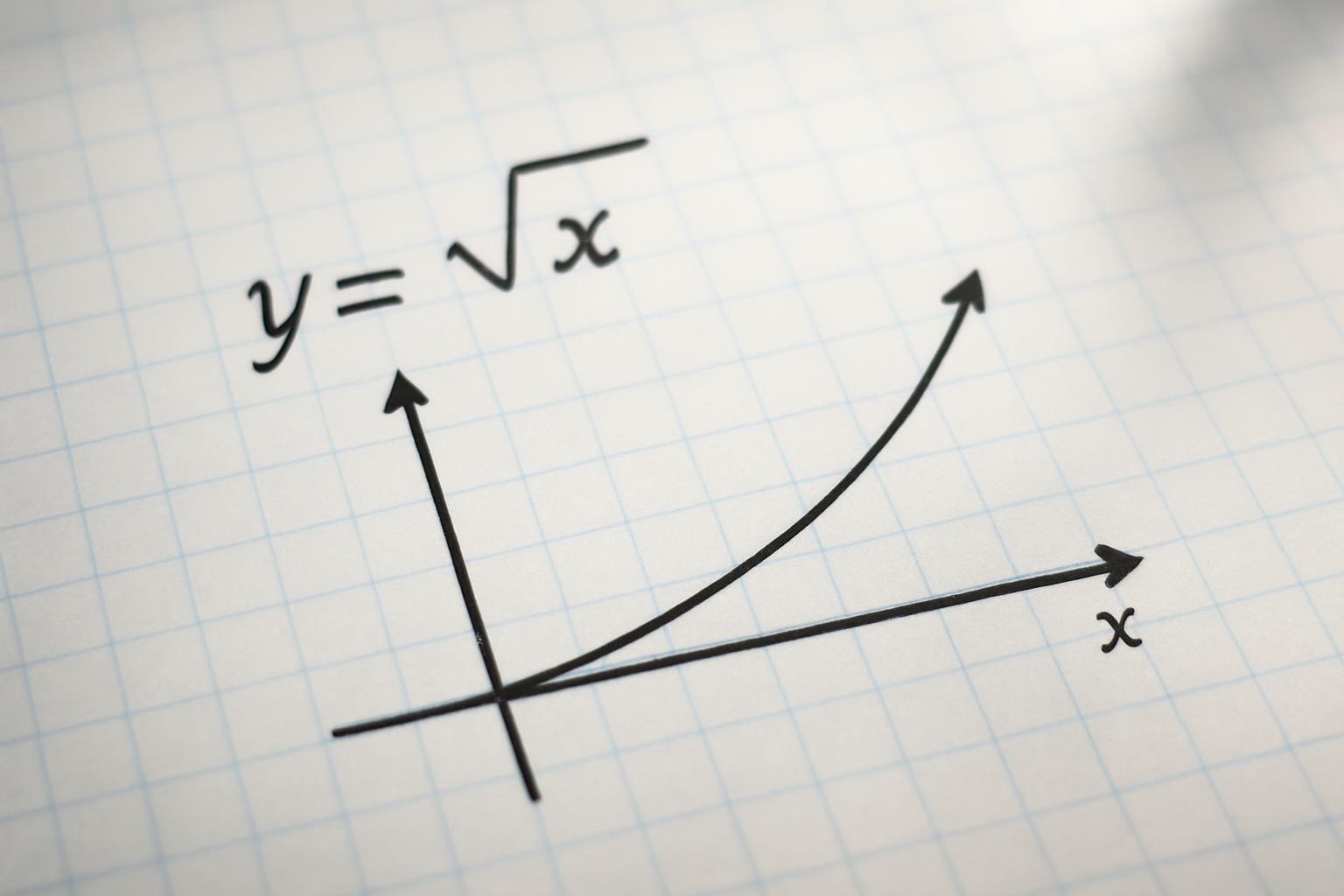 A négyzetgyökfüggvény grafikonja, amely a nemnegatív valós számok halmazán értelmezett.
