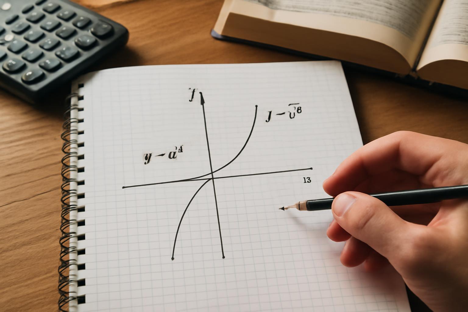 Egy kézírásos grafikon, amely a hatvány- és négyzetgyökfüggvények kapcsolatát ábrázolja.