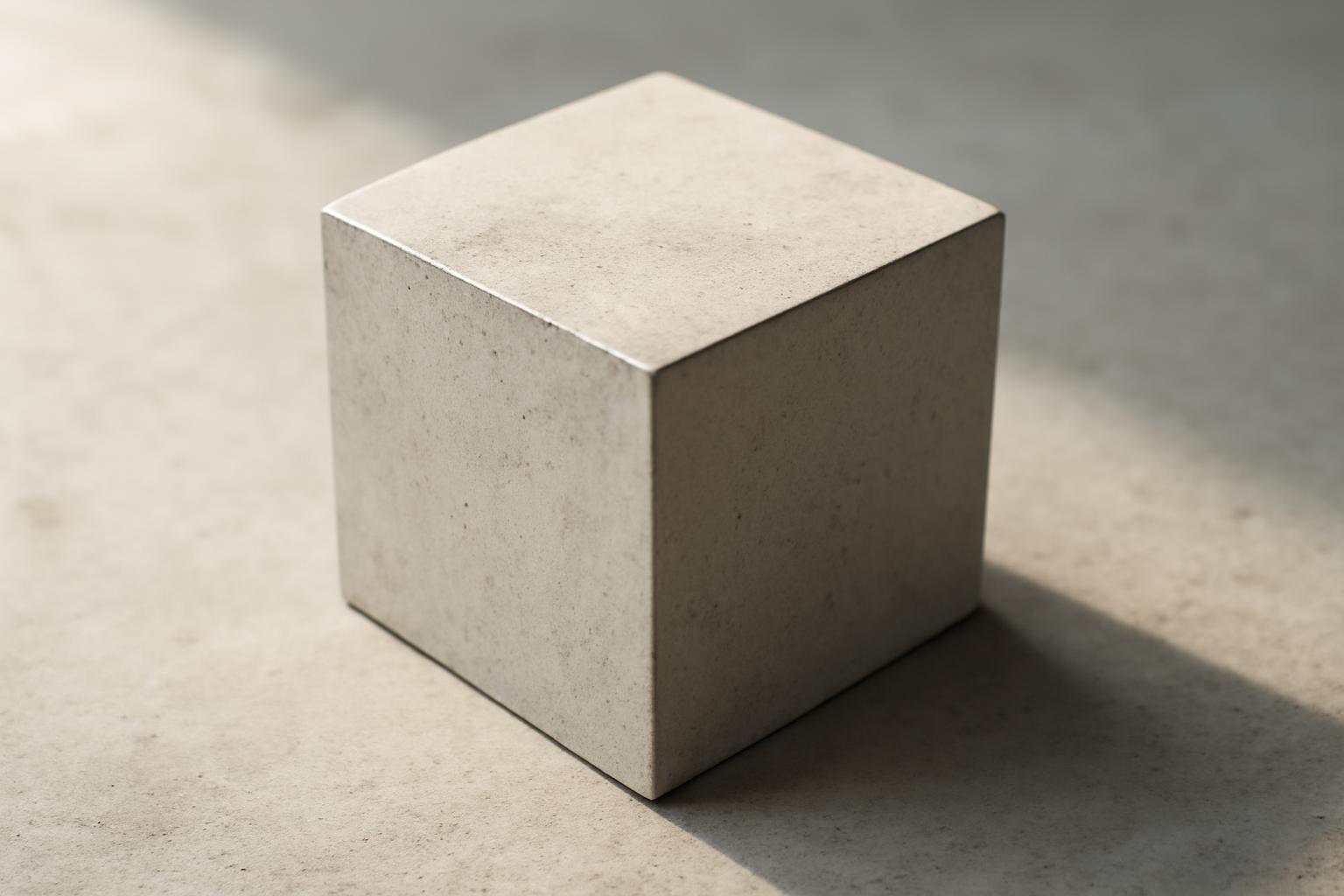 Egy négyzet alapú hasáb, amely sima, szürke felülettel rendelkezik.