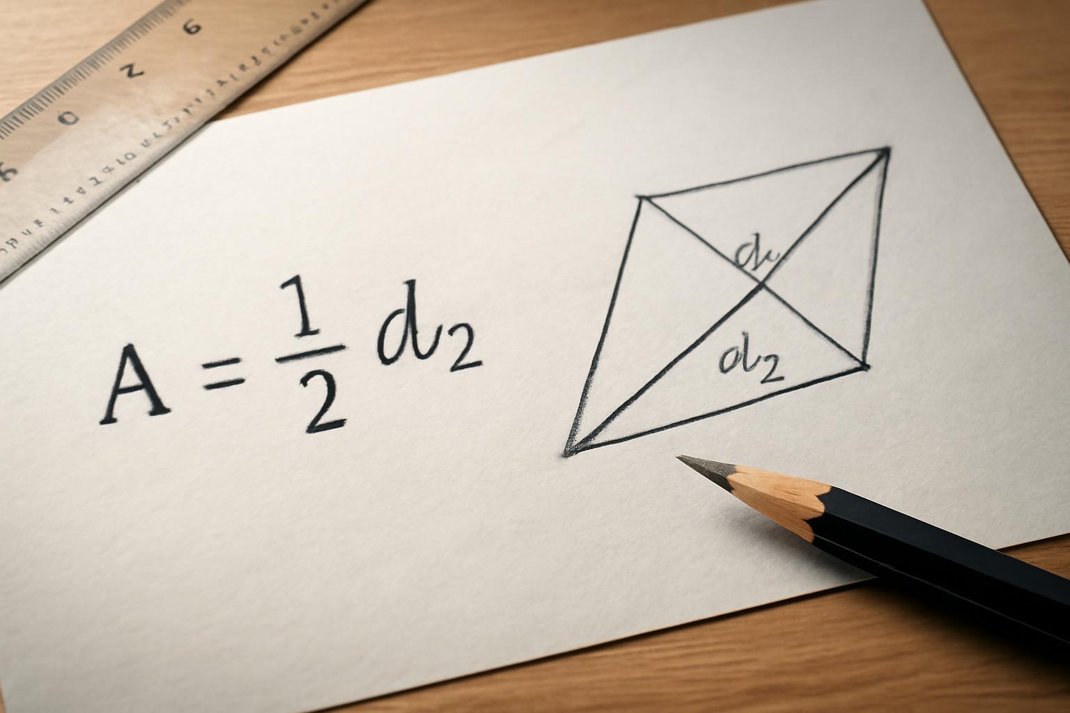 Területszámítás képlete: átlókkal kifejezve