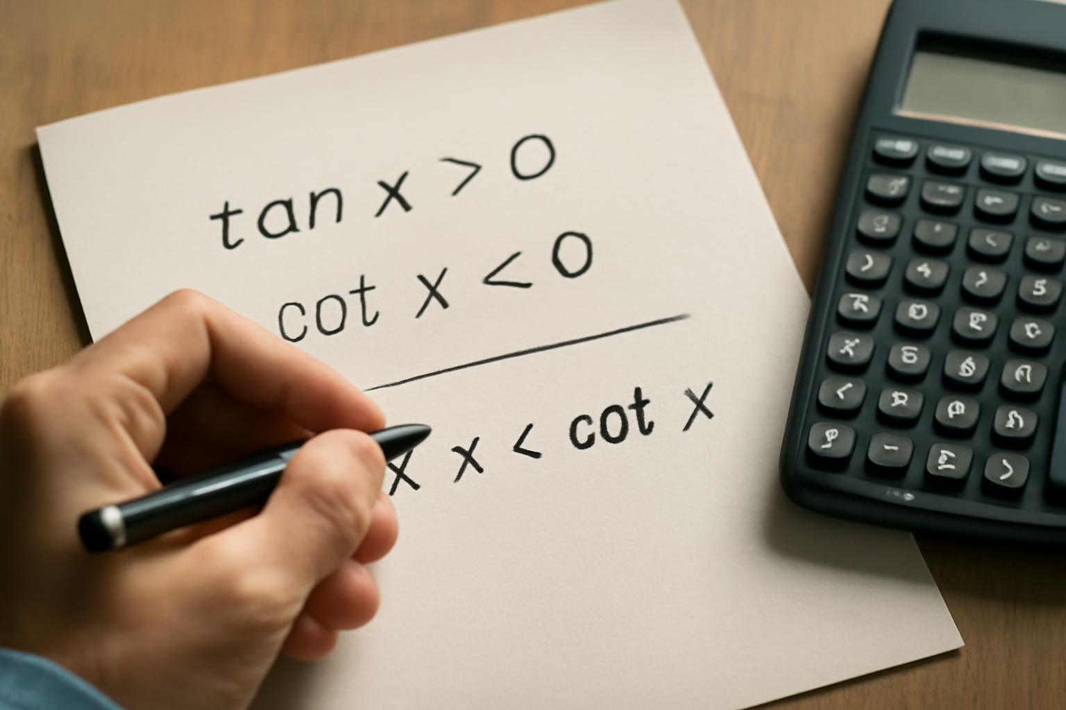 Tangens és kotangens egyenlőtlenségek vizsgálata