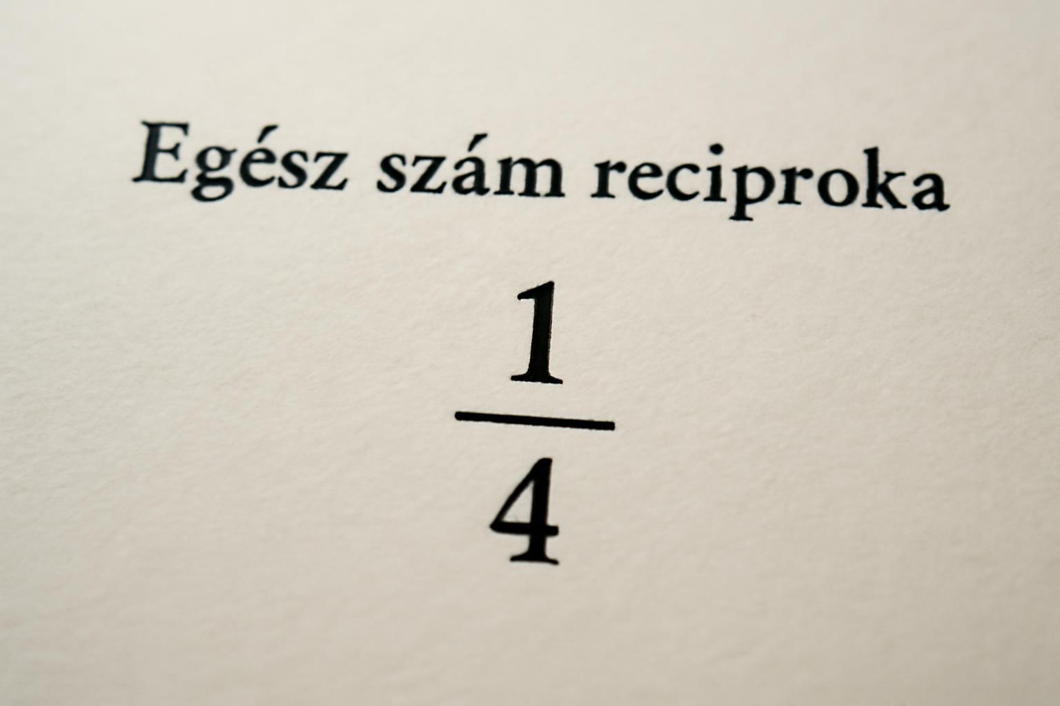 Egész szám reciproka tört formában szemléltetve